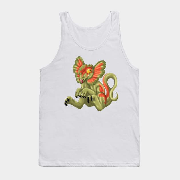 Dilophosaurus: Olive Tank Top by spyroid101